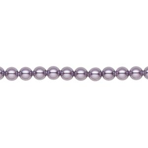 Pearl 100pk light amethyst pearl, Crystal Passions® 4mm round 5810