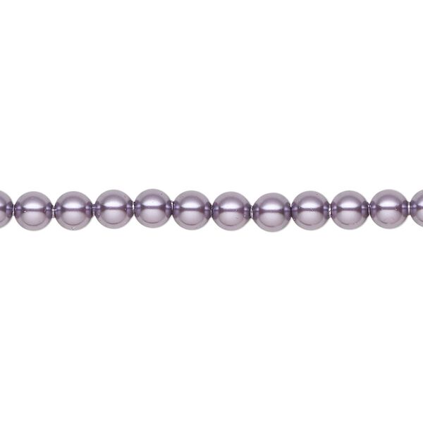 Pearl 100pk light amethyst pearl, Crystal Passions® 4mm round 5810 image number 0