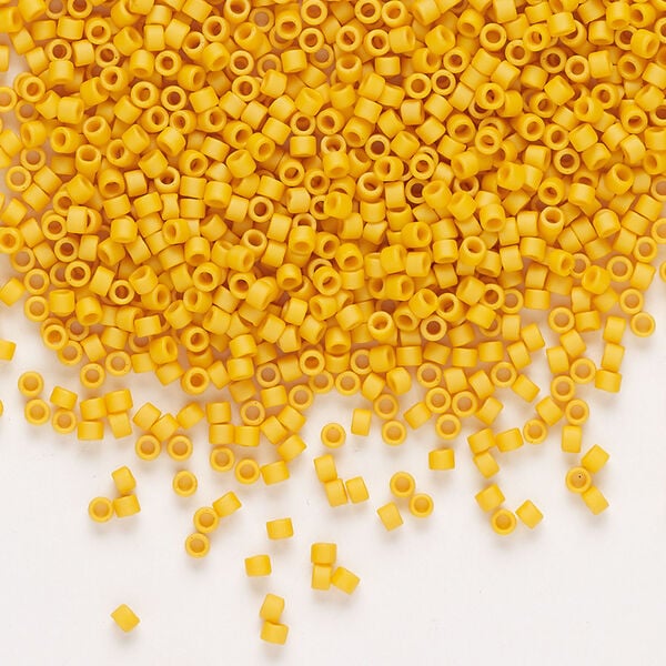 Seed bead, Delica&reg;, glass, pkg/50g, #11 round, opaque matte glazed banana (DB-2285). image number 0