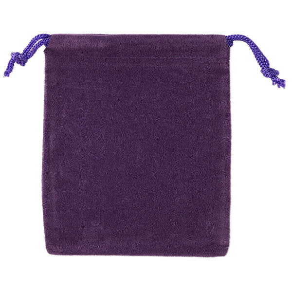 Pouch, velveteen and cotton, purple, 4x3-inch rectangle with drawstring closure. Sold per pkg of 25. image number 0