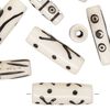 Bead, bone (dyed), black, 25x8mm hand-carved round tube with line designs, Mohs hardness 2-1/2. Sold per pkg of 12. image number 0