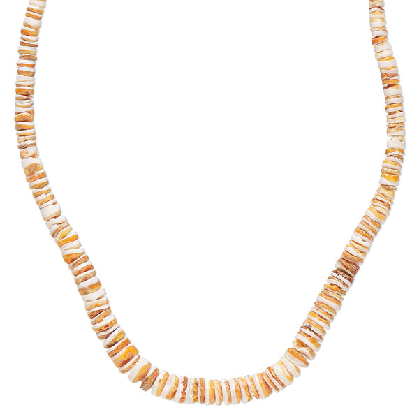 Bead, spiny oyster shell (natural) 3x2mm-8x5mm hand-cut graduated heishi, Mohs hardness 3-1/2. Sold per 18-inch strand. image number 0