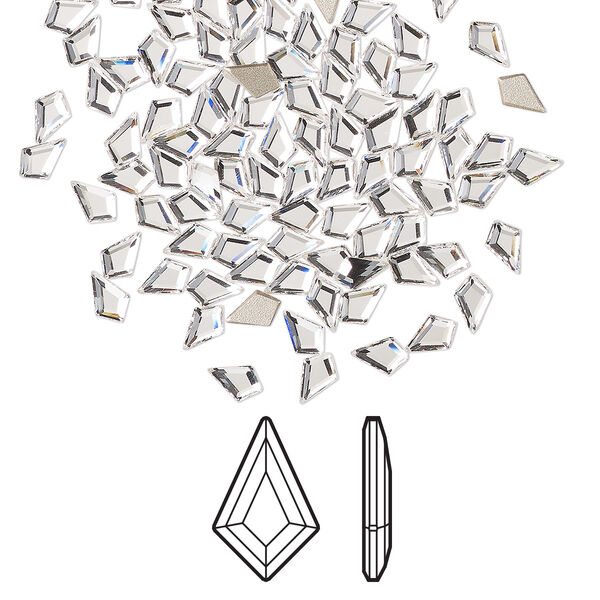Flat back 10pk crystal clear foil back, Preciosa MAXIMA Czech crystal rhinestone 6.4x4.2mm kite image number 0