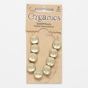 Bead, gold-finished "pewter" (zinc-based alloy), 12mm double-sided matte flat round with star and circle design. Sold per pkg of 9.