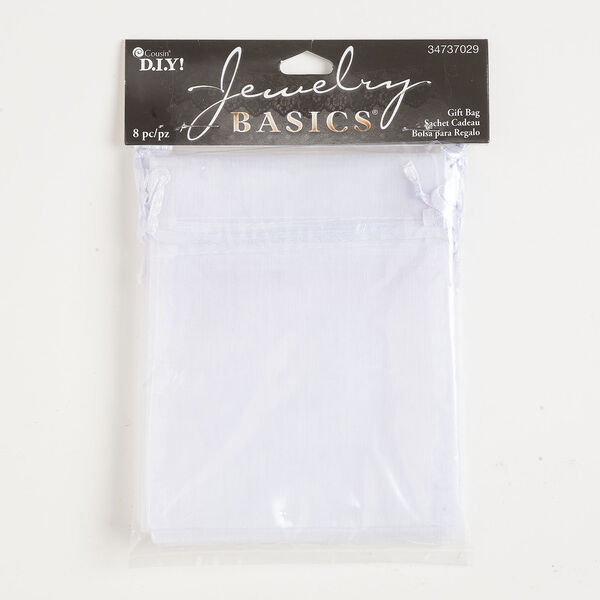 Pouch 1pkg8 nylon, pale purple, 5x4 inch rectangle with drawstring. image number 0