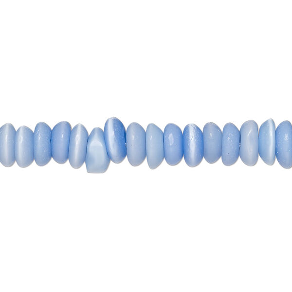 Bead, cat's eye glass (fiber optic glass), blue-violet, 6x2mm-8x3mm rondelle, economy grade. Sold per 15-inch strand. image number 0