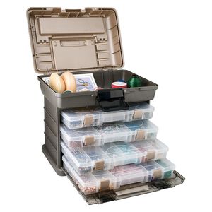 Tote, Plano® Storage Systems, graphite and sandstone colored, 16-1/2 x 12 x 16 inches. Sold individually.