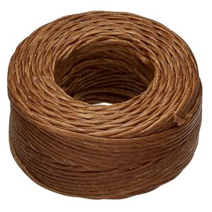 Thread, Hemptique®, polyester, pkg/25 yards, brown, 1mm smooth.