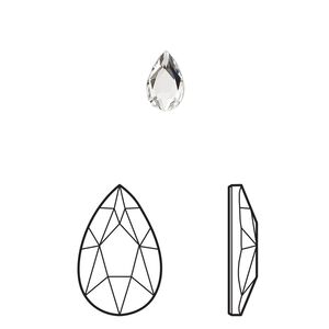 Flat back 6pk crystal foil back, Crystal Passions® 8x5mm pear 2303