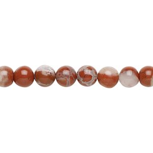 Red flake jasper 1pkg1, round bead natural 15.5-16 inch 6mm
