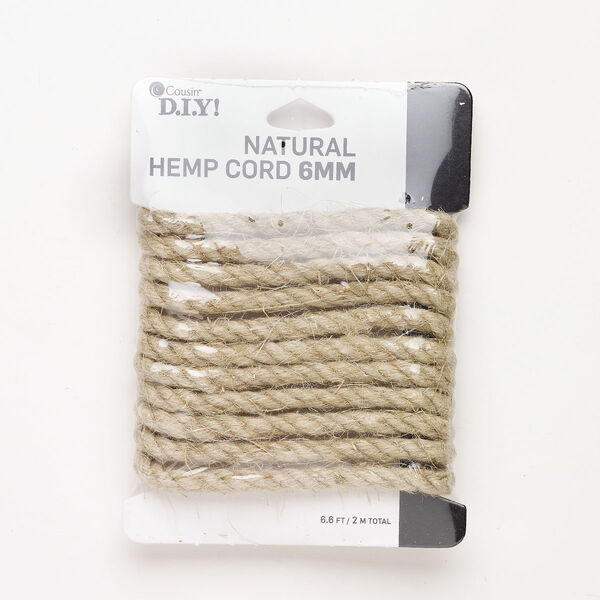 Hemp 1pkg1, twisted round cord tan 2m 5mm image number 0