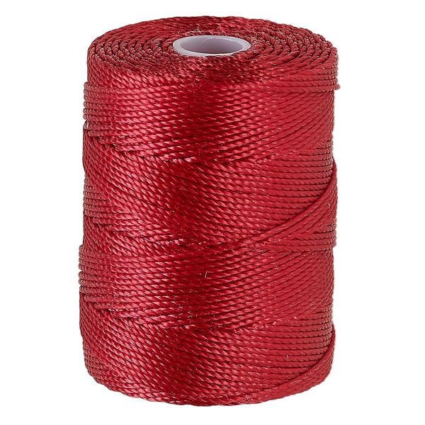 Thread, C-Lon®, nylon, red hot, 0.5mm diameter. Sold per 92-yard spool. image number 0