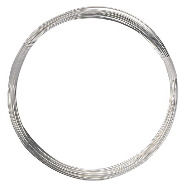 Wire, sterling silver-filled, half-hard, round, 22 gauge. Sold per 10-foot spool. image number 0