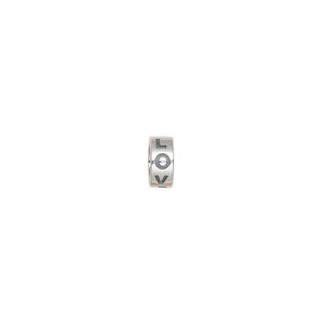 Bead 1pkg1, antiqued sterling silver, 7x3mm rondelle with "LOVEABLE".