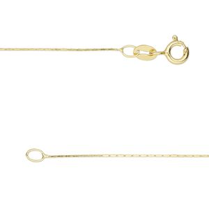 Chain 1pkg1 sterling silver cable, 0.5mm square / springring clasp, Gossamer™ "vermeil" 20 inch