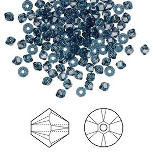 Bead 48pk Montana, Crystal Passions® 3mm bicone 5328