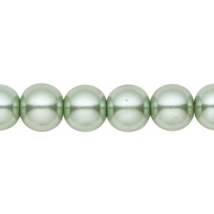 Bead, crystal pearl, sage, 10mm round. Sold per pkg of (2) 15-1/2" to 16" strands, approximately 80 beads.