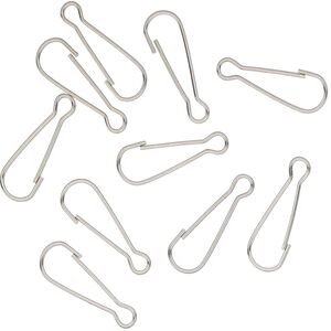 Clasp snap 1pkg100, 18x6mm, stainless steel 1-strand