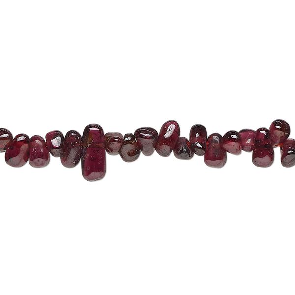 Garnet 1pkg1, hand-cut teardrop bead 14 inch 5x3mm-9x4mm image number 0