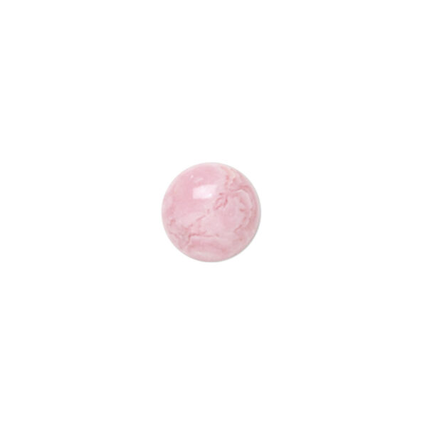 Cabochon, rhodochrosite (natural), 10mm calibrated round, B grade, Mohs hardness 3-1/2 to 4-1/2. Sold individually. image number 0
