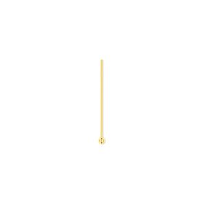 Head pin, gold-plated brass, 3/4 inch with 1.5mm ball, 24 gauge. Sold per pkg of 100.