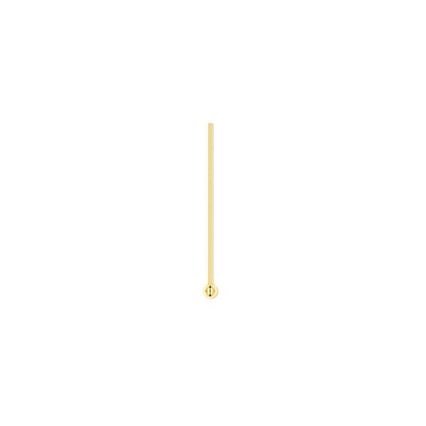 Head pin, gold-plated brass, 3/4 inch with 1.5mm ball, 24 gauge. Sold per pkg of 100. image number 0