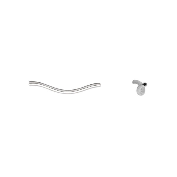 Bead, sterling silver, 17.5x1mm spiral tube. Sold per pkg of 10. image number 0