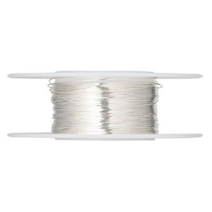 Wire, sterling silver, dead-soft, round, 28 gauge. Sold per 1/4 ounce spool, approximately 33 feet.