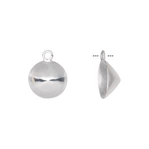 Drop, Almost Instant Jewelry®, sterling silver, 12mm round with 12mm rivoli setting. Sold individually.