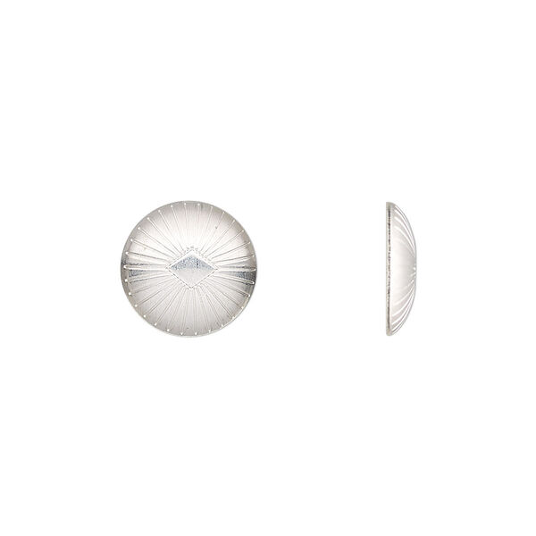 Component, sterling silver, 11mm single-sided round Concho with diamond and lines design. Sold individually. image number 0