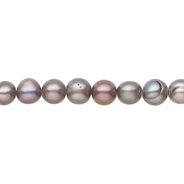 Freshwater pearl 1pkg1, semi-round, 15 inch lilac 6-7mm cultured image number 0