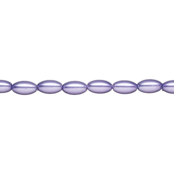 Pearl 1pk violet, Celestial Crystal® 6x3.5mm rice 15.5-16 inch image number 0