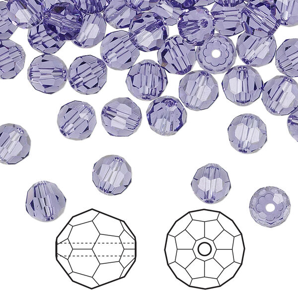 Bead 144pk tanzanite, Crystal Passions® 6mm round 5000 image number 0