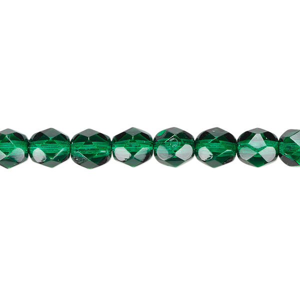 Bead, Czech fire-polished dipped décor glass, teal, 6mm faceted round. Sold per 15-1/2" to 16" strand, approximately 65 beads. image number 0