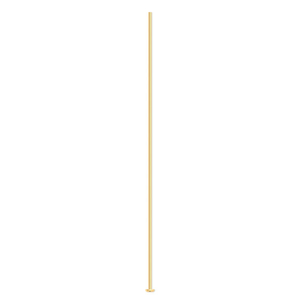 Head pin, gold-plated brass, 2-1/2 inches, 21 gauge. Sold per pkg of 100. image number 0