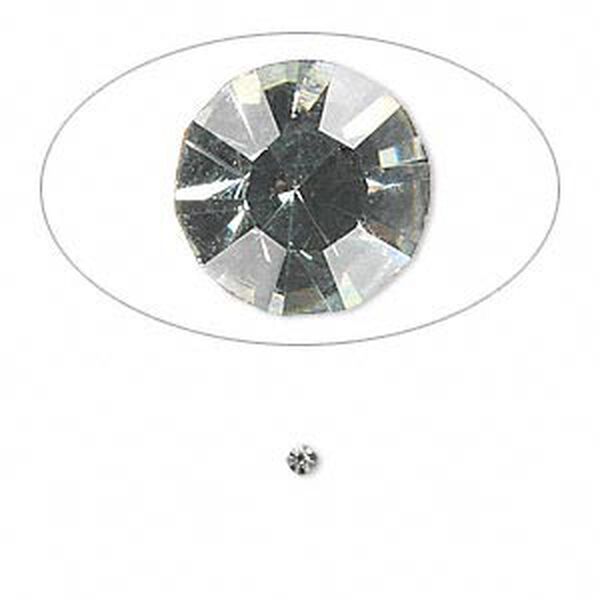 Chaton, glass rhinestone, black diamond, foil back, 2.1-2.2mm faceted round, PP15. Sold per pkg of 72. image number 0
