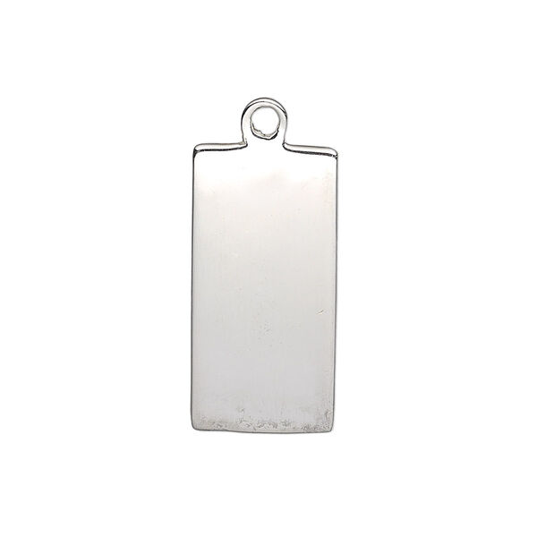 Drop, sterling silver, 24x12mm single-sided smooth flat rectangle, 18-20 gauge. Sold individually. image number 0