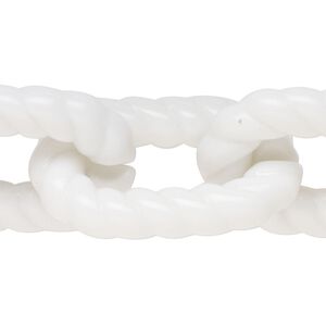 Chain 1pkg1, acrylic, opaque white, 23-24mm twisted cable, 14 inches.