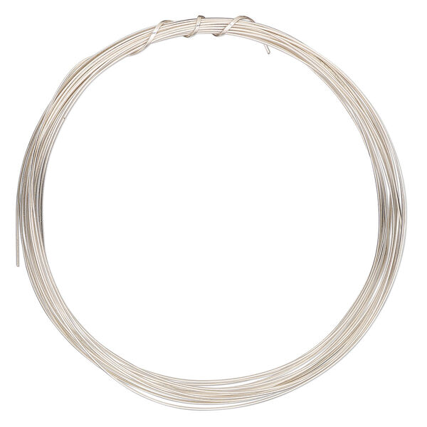 Wire, ParaWire™, silver-plated copper, half-round, 21 gauge. Sold per 4-yard section. image number 0