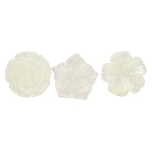 Focal mix, glass, translucent neon yellow, 40x34mm-40x40mm top-drilled carved speckled flower. Sold per pkg of 3.