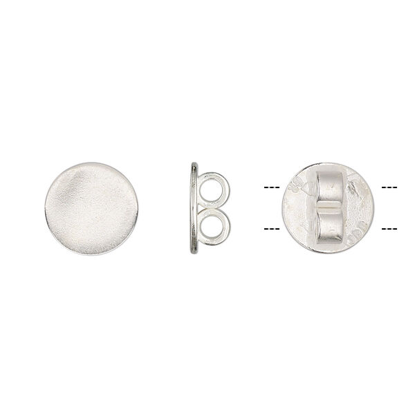 Bolo slide, JBB Findings, silver-plated brass, 10mm round, fits 2mm cord. Sold individually. image number 0