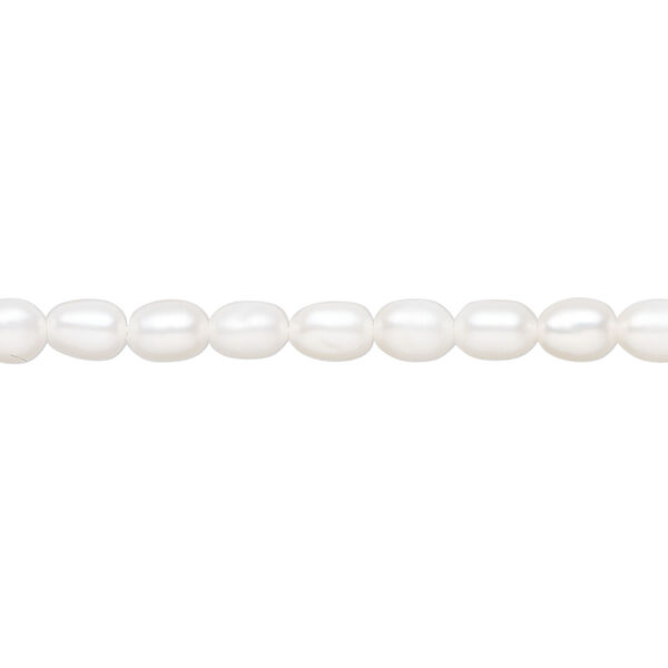 Freshwater pearl 1pkg1, rice, 15.5-16 inch white 4-5mm cultured image number 0