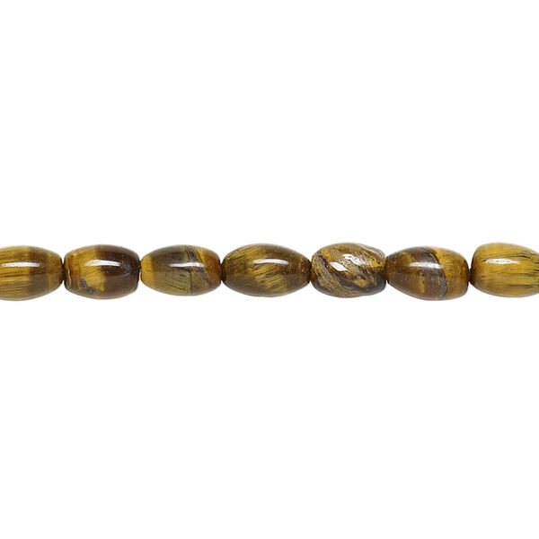 Tigereye 1pkg1, oval bead natural 15.5-16 inch 6x4mm image number 0