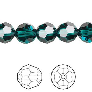 Bead 24pk emerald, Crystal Passions® 10mm round 5000