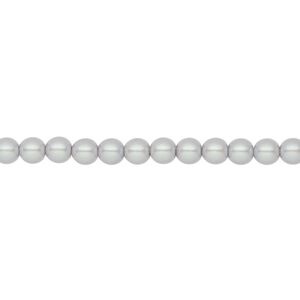 Pearl 600pk pearlescent grey, Preciosa Czech crystal 4mm round