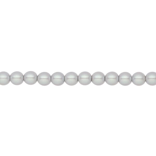 Pearl 600pk pearlescent grey, Preciosa Czech crystal 4mm round image number 0