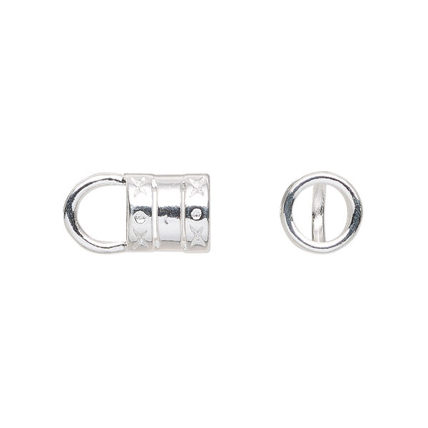 Cord end, glue-in, silver-plated brass, 8.5x8mm tube with 5.7mm inside diameter. Sold per pkg of 10. image number 0
