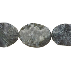 Green serpentine 1pkg1, wavy oval bead natural, 15 inch 20x14mm-21x15mm