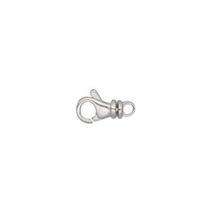 Clasp lobster claw 1pkg1 sterling silver, 9x5.5mm rounded swivel, 1-strand