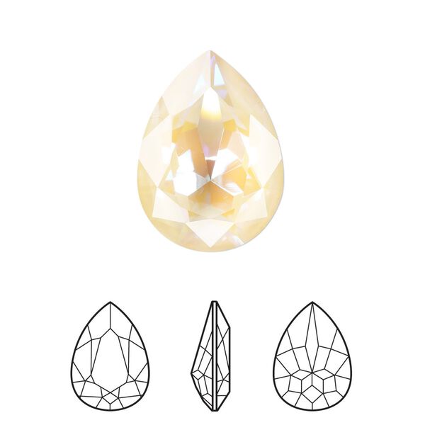 Fancy stone 6pk crystal ivory cream DeLite, Crystal Passions® 18mm pear 4320 image number 0